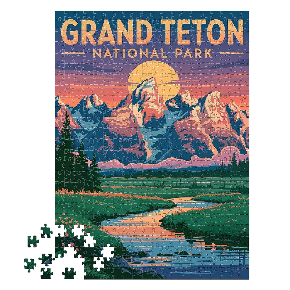 Grand Teton National Park Sunset 500 piece puzzle by MakeYourPuzzles