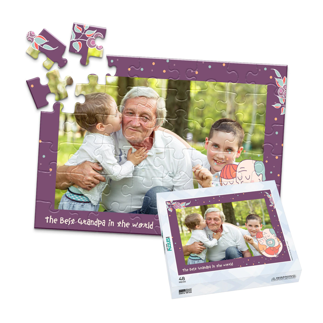 Grandparents Grandfathers Photo Puzzle - 48 piece and box
