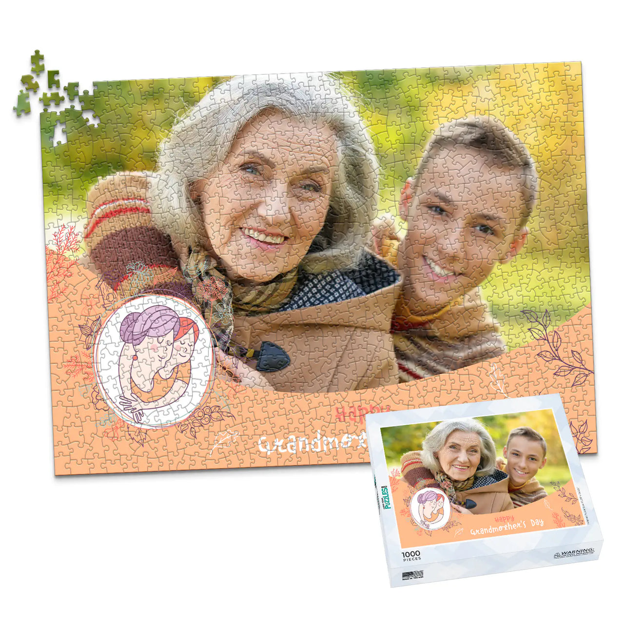 Grandparents Grandmothers Photo Puzzle - 1000 piece and box