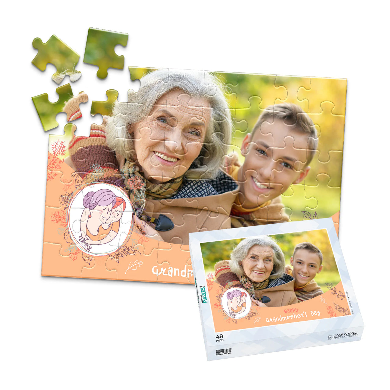 Grandparents Grandmothers Photo Puzzle - 48 piece and box