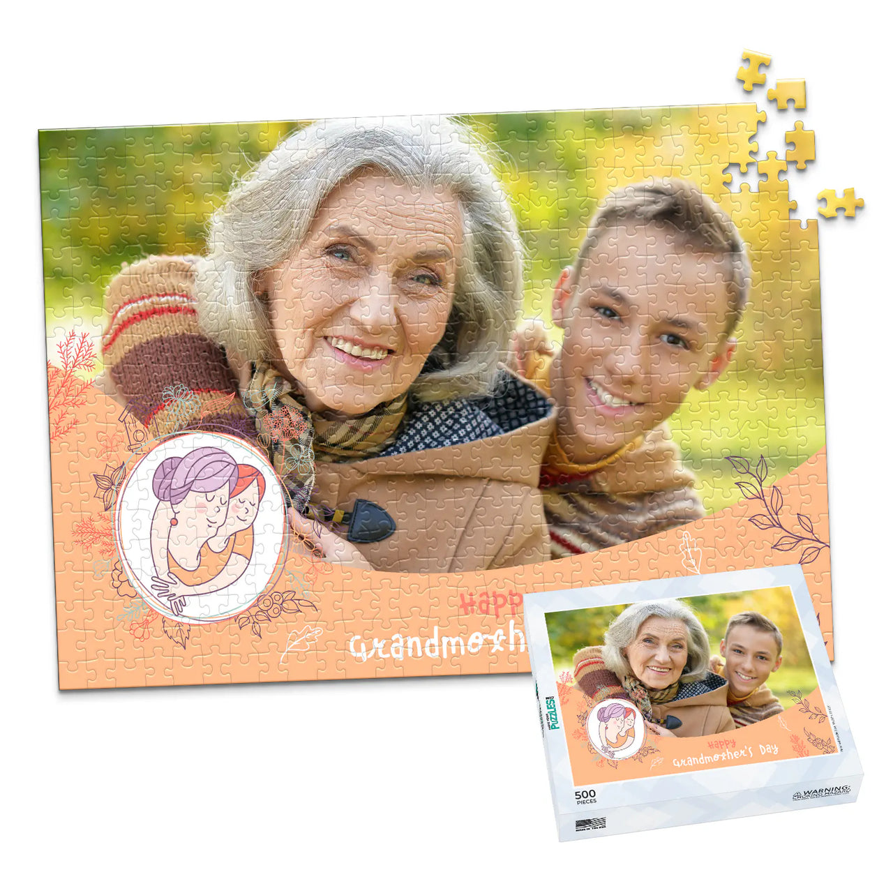 Grandparents Grandmothers Photo Puzzle - 500 piece and box