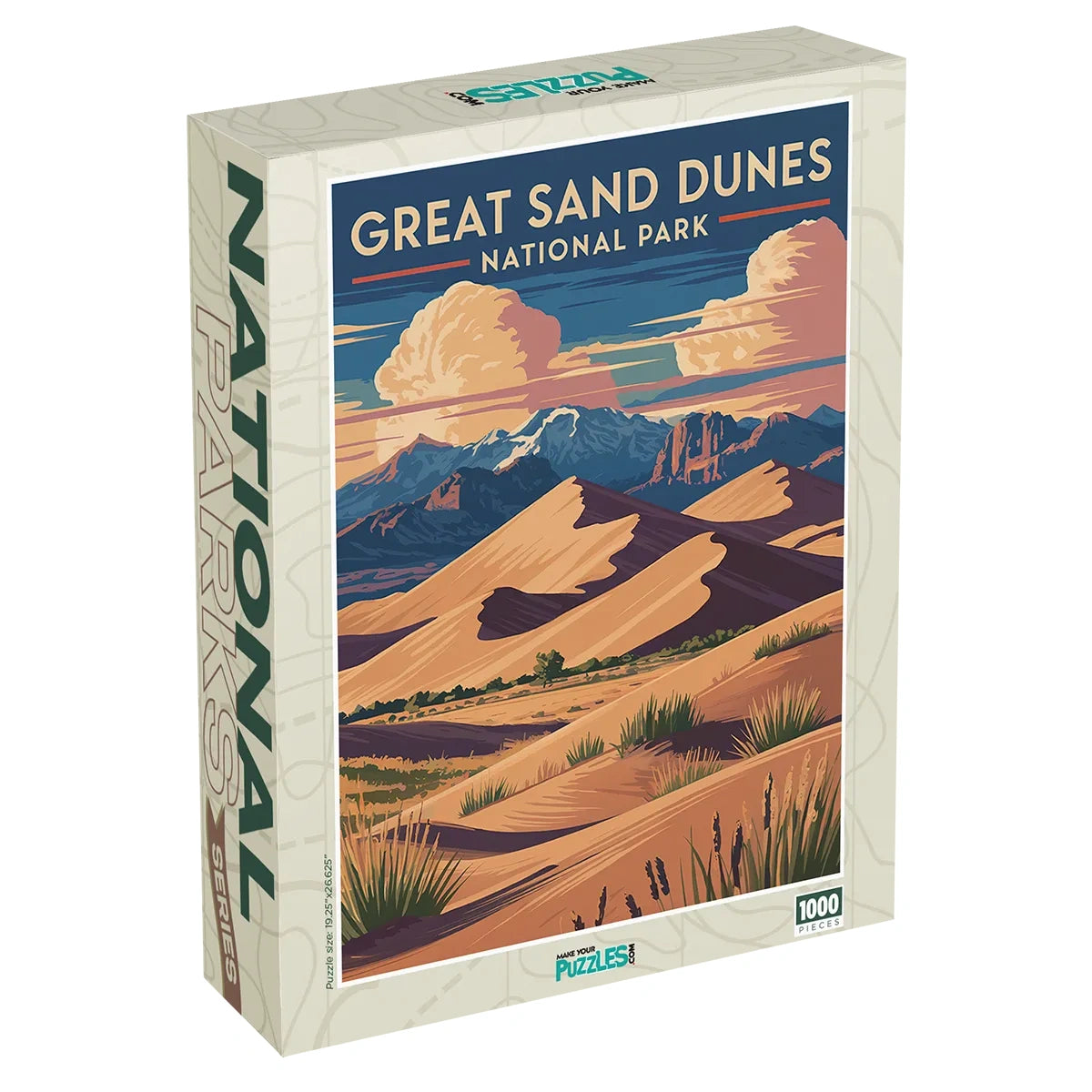 Great Sand Dunes National Park Puzzle 1000 piece jigsaw puzzle box by MakeYourPuzzles