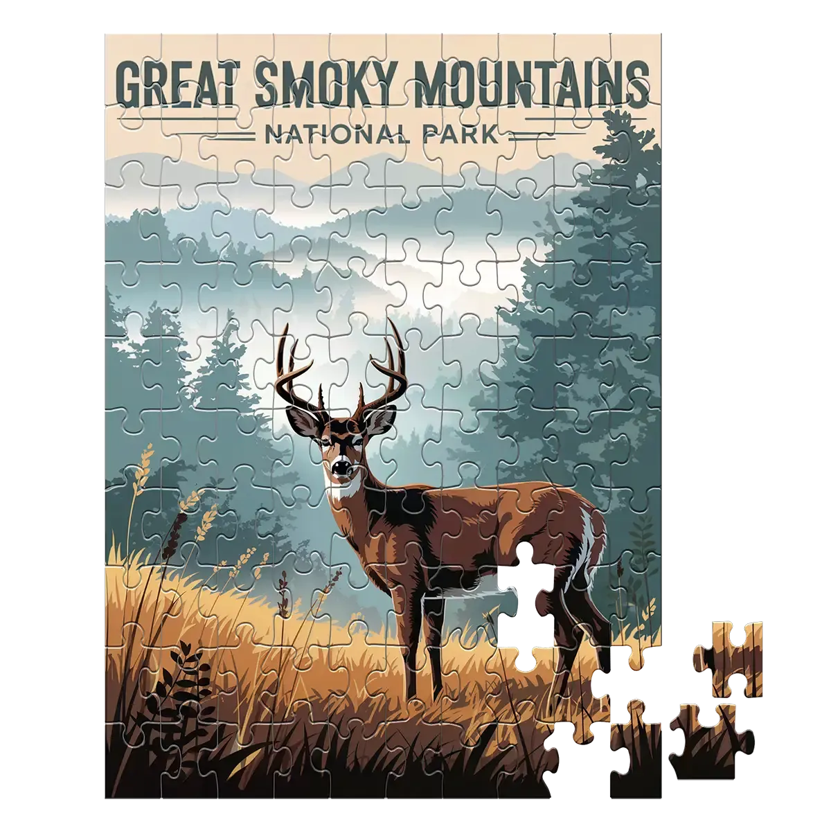 Great Smoky Mountains National Park Deer 100 piece puzzle by MakeYourPuzzles