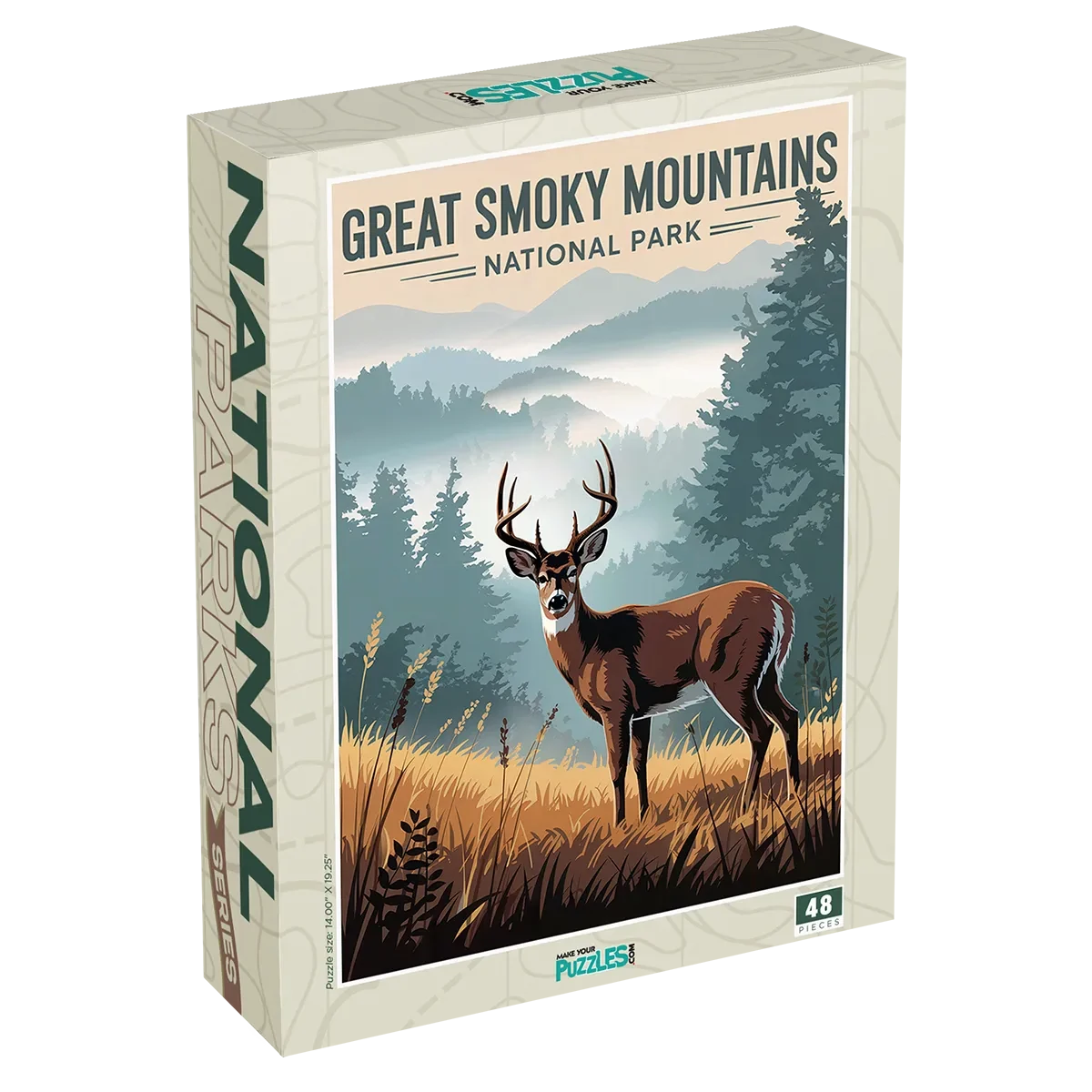Great Smoky Mountains National Park Deer 48 piece puzzle box by MakeYourPuzzles