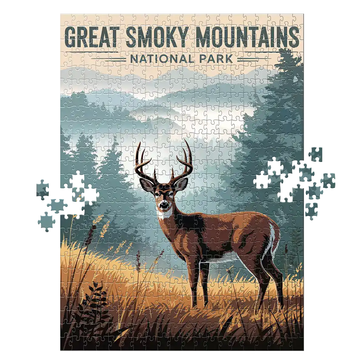 Great Smoky Mountains National Park Deer 500 piece puzzle by MakeYourPuzzles