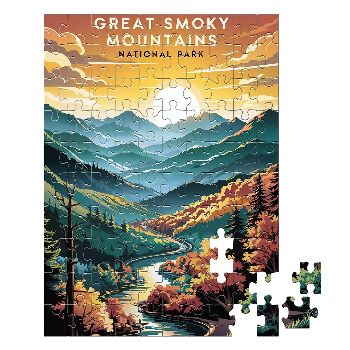Great Smoky Mountains National Park Smoky Dawn 100 piece puzzle by MakeYourPuzzles