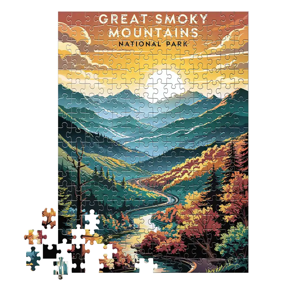 Great Smoky Mountains National Park Smoky Dawn 252 piece puzzle by MakeYourPuzzles