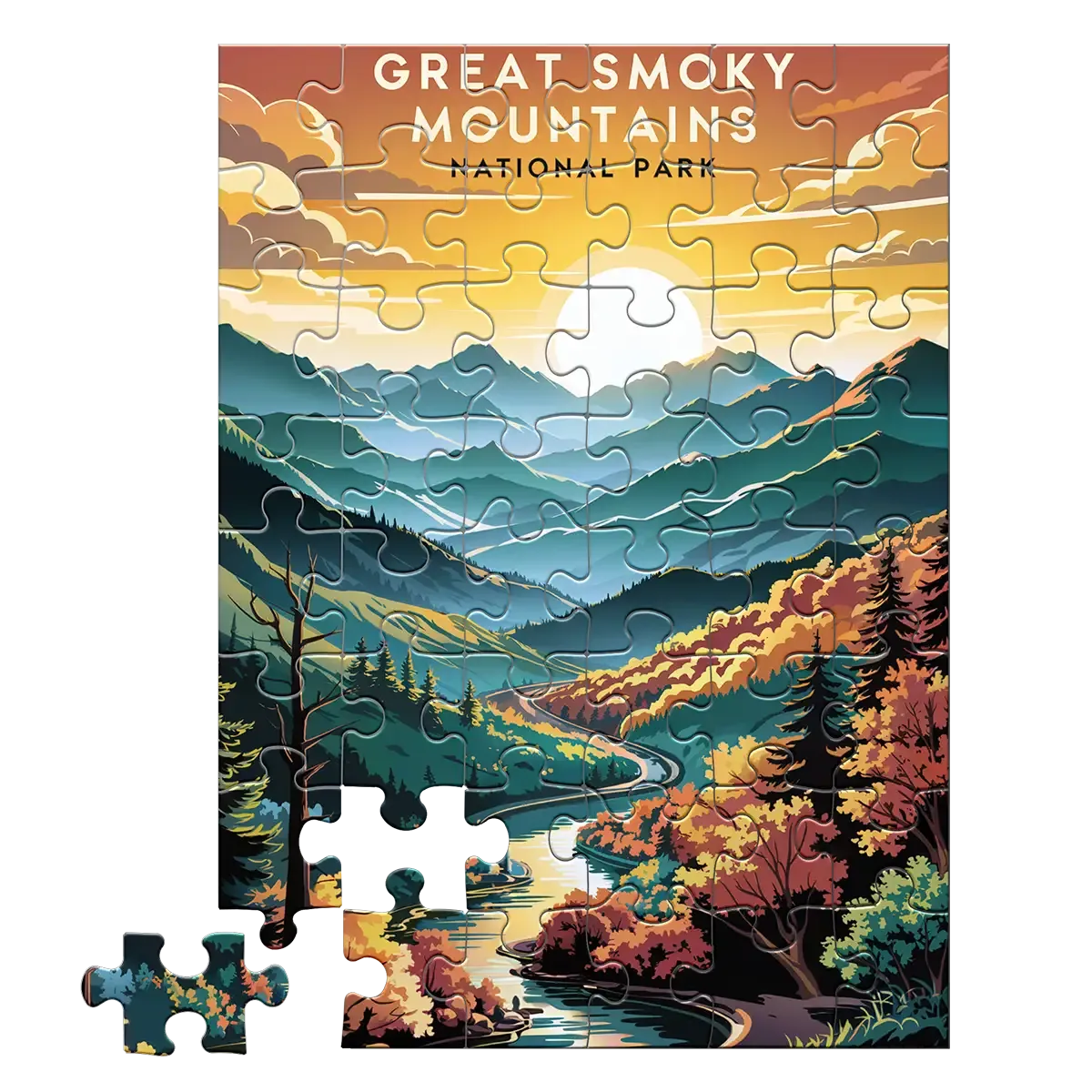 Great Smoky Mountains National Park Smoky Dawn 48 piece puzzle by MakeYourPuzzles