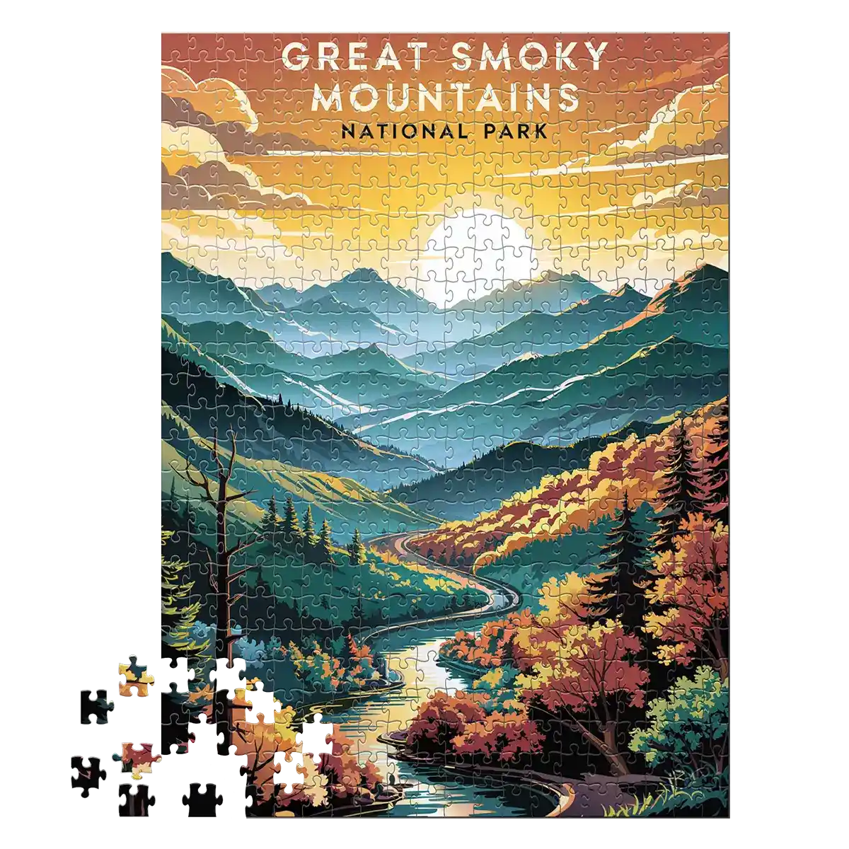 Great Smoky Mountains National Park Smoky Dawn 500 piece puzzle by MakeYourPuzzles
