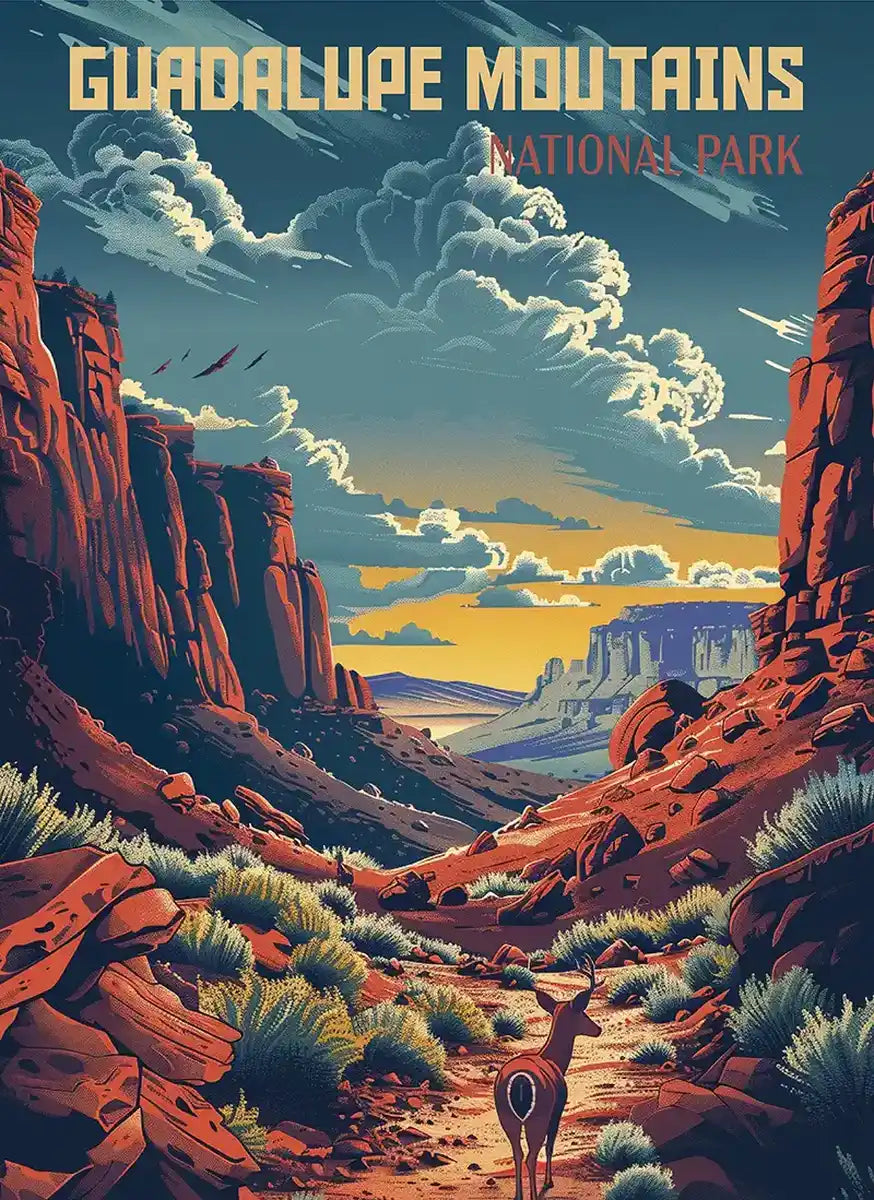Guadalupe Mountains National Park Puzzle WPA Style by MakeYourPuzzles