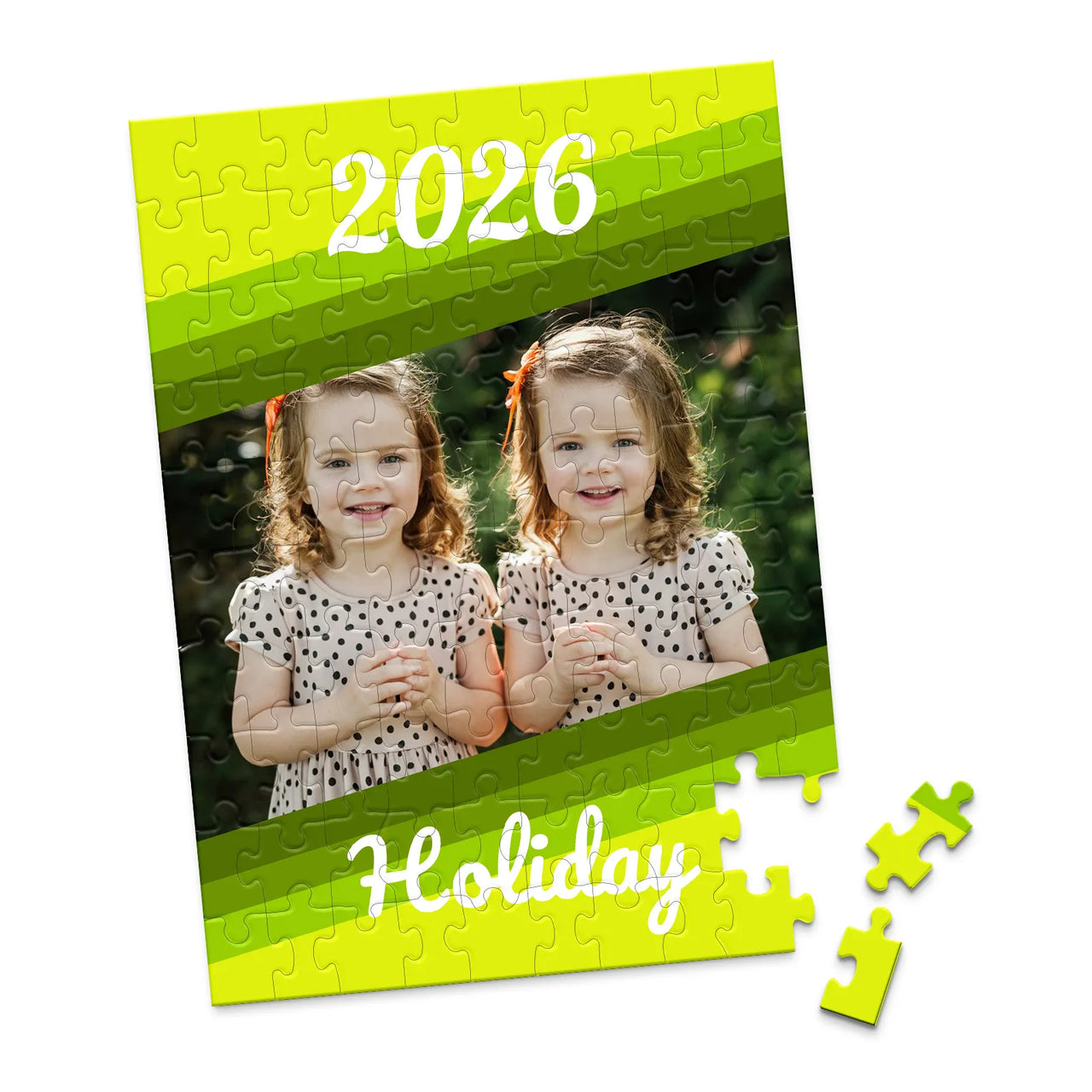 Holiday Year Stripe Photo Puzzle - 100 piece