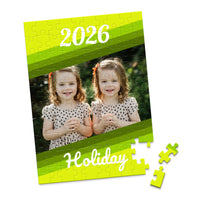 Holiday Year Stripe Photo Puzzle - 100 piece