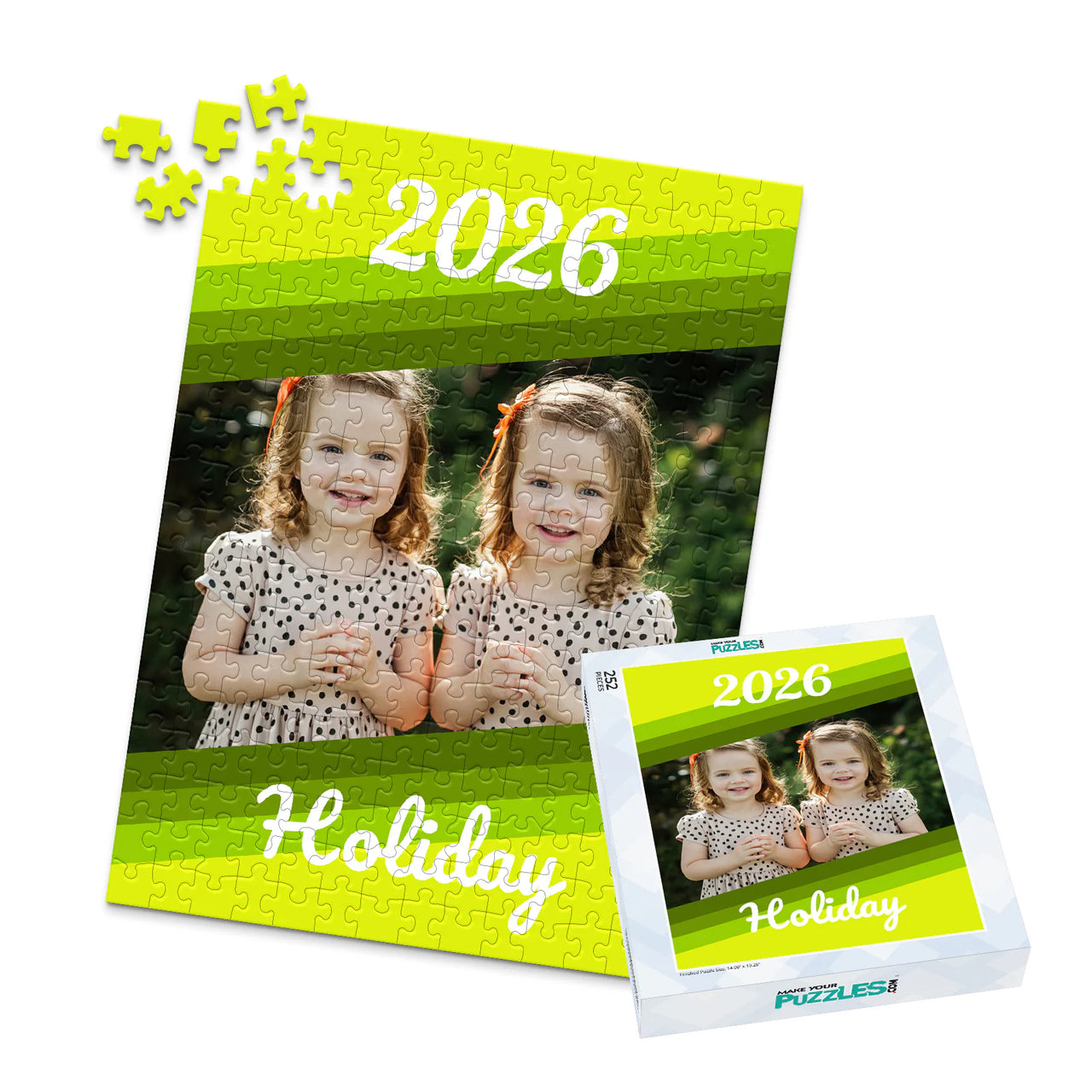 Holiday Year Stripe Photo Puzzle - 252 piece and box