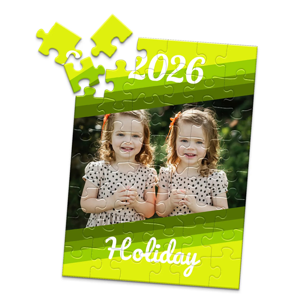 Holiday Year Stripe Photo Puzzle - 48 piece
