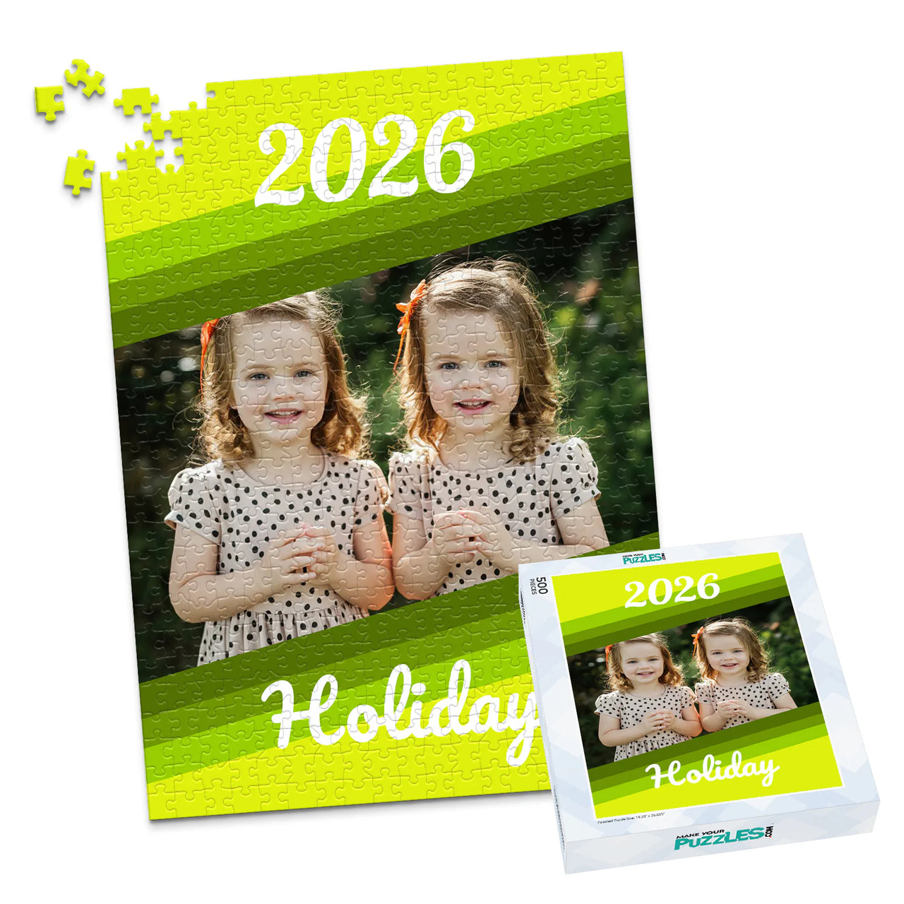 Holiday Year Stripe Photo Puzzle - 500 piece and box