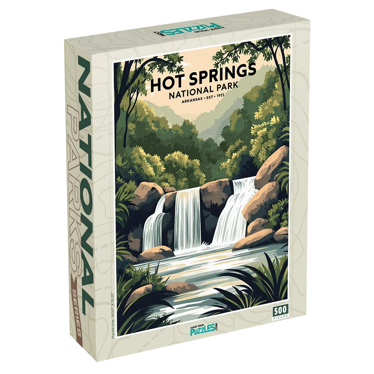 Hot Springs National Park 500 piece puzzle box by MakeYourPuzzles