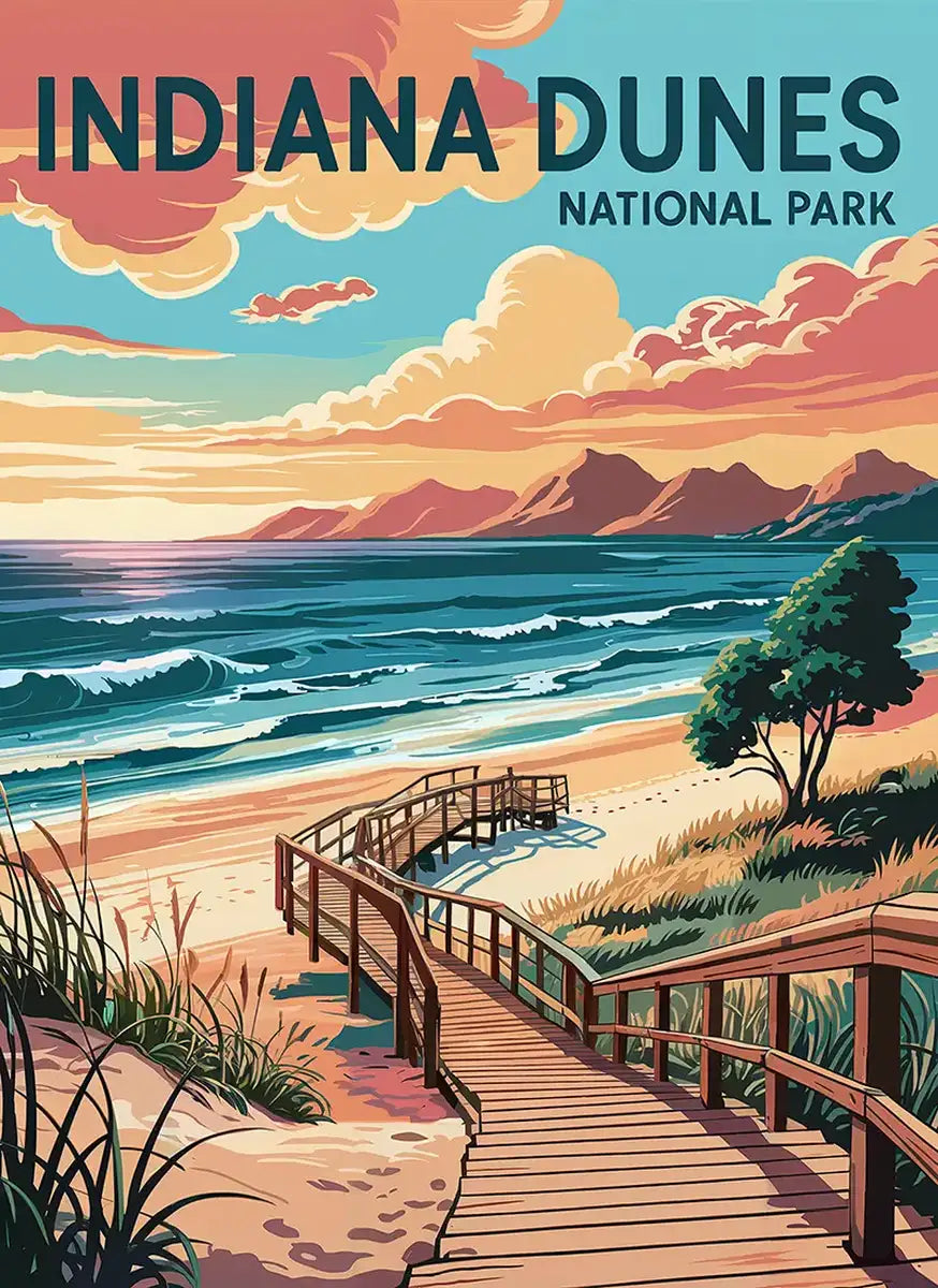 Indiana Dunes National Park Puzzle WPA Style by MakeYourPuzzles