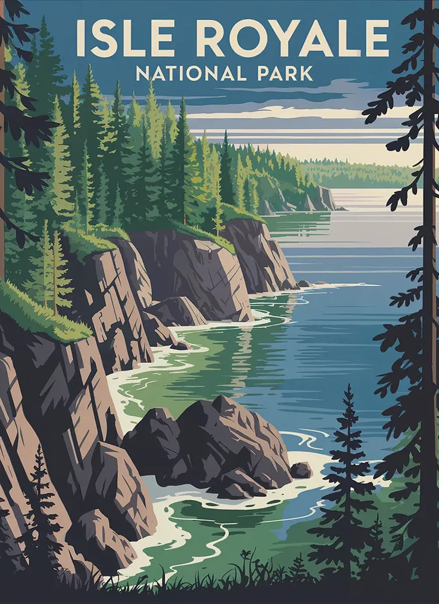 Isle Royale  National Park Puzzle WPA style by MakeYourPuzzles