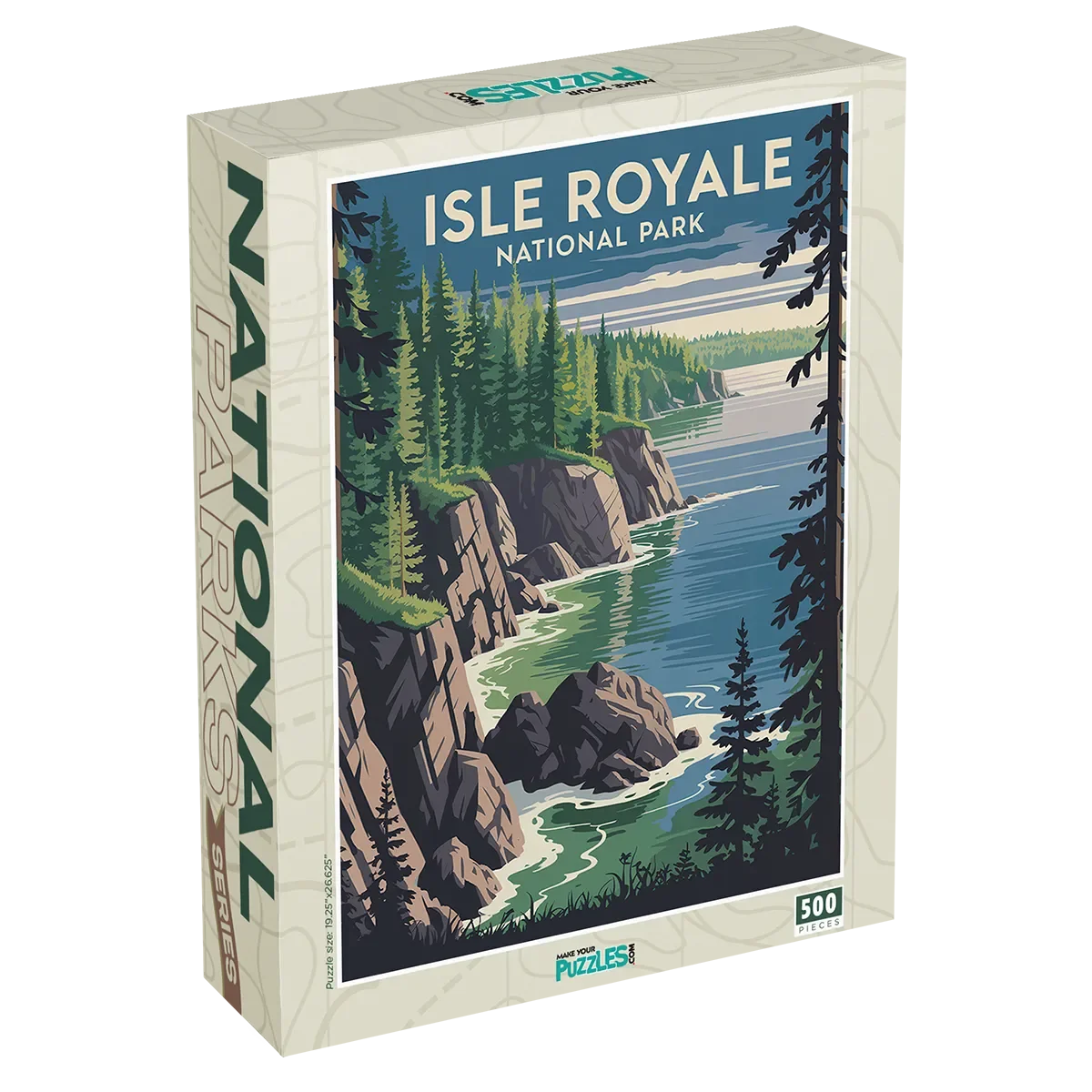 Isle Royale National Park 500 piece puzzle box by MakeYourPuzzles