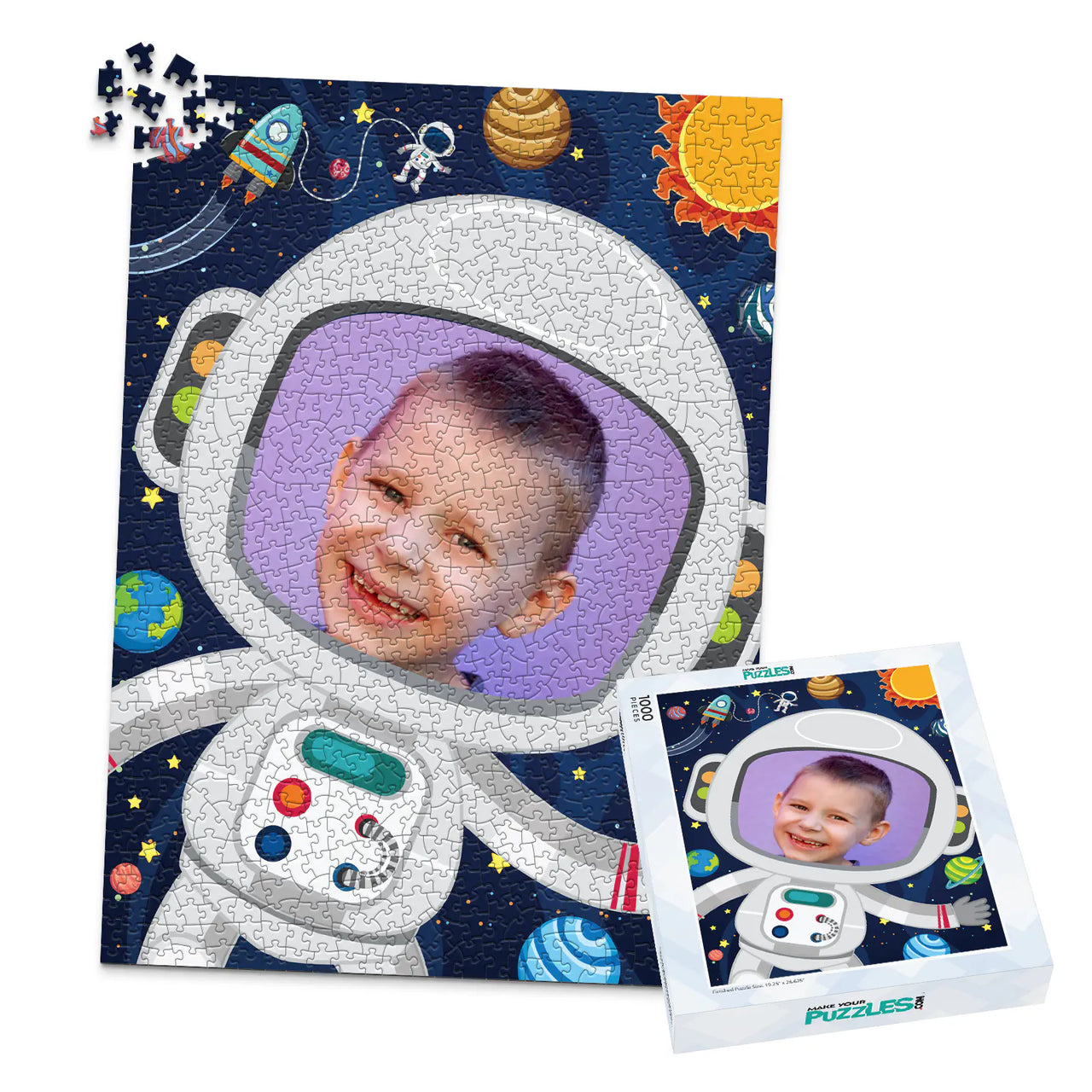Kids Astronaut Photo Puzzle - 1000 piece and box
