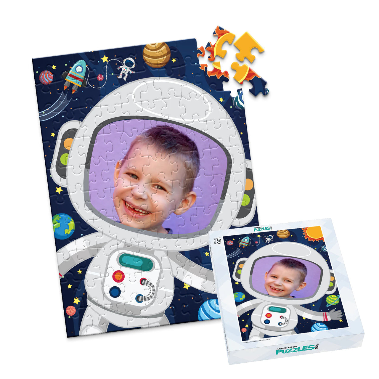 Kids Astronaut Photo Puzzle - 100 piece and box