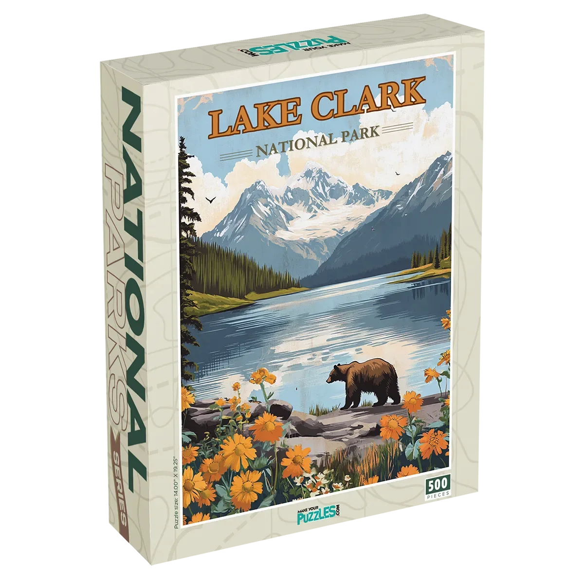 Lake Clark National Park 500 piece puzzle box by MakeYourPuzzles