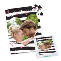 Love Brushstroke Stripes Photo Puzzle - 100 piece and box