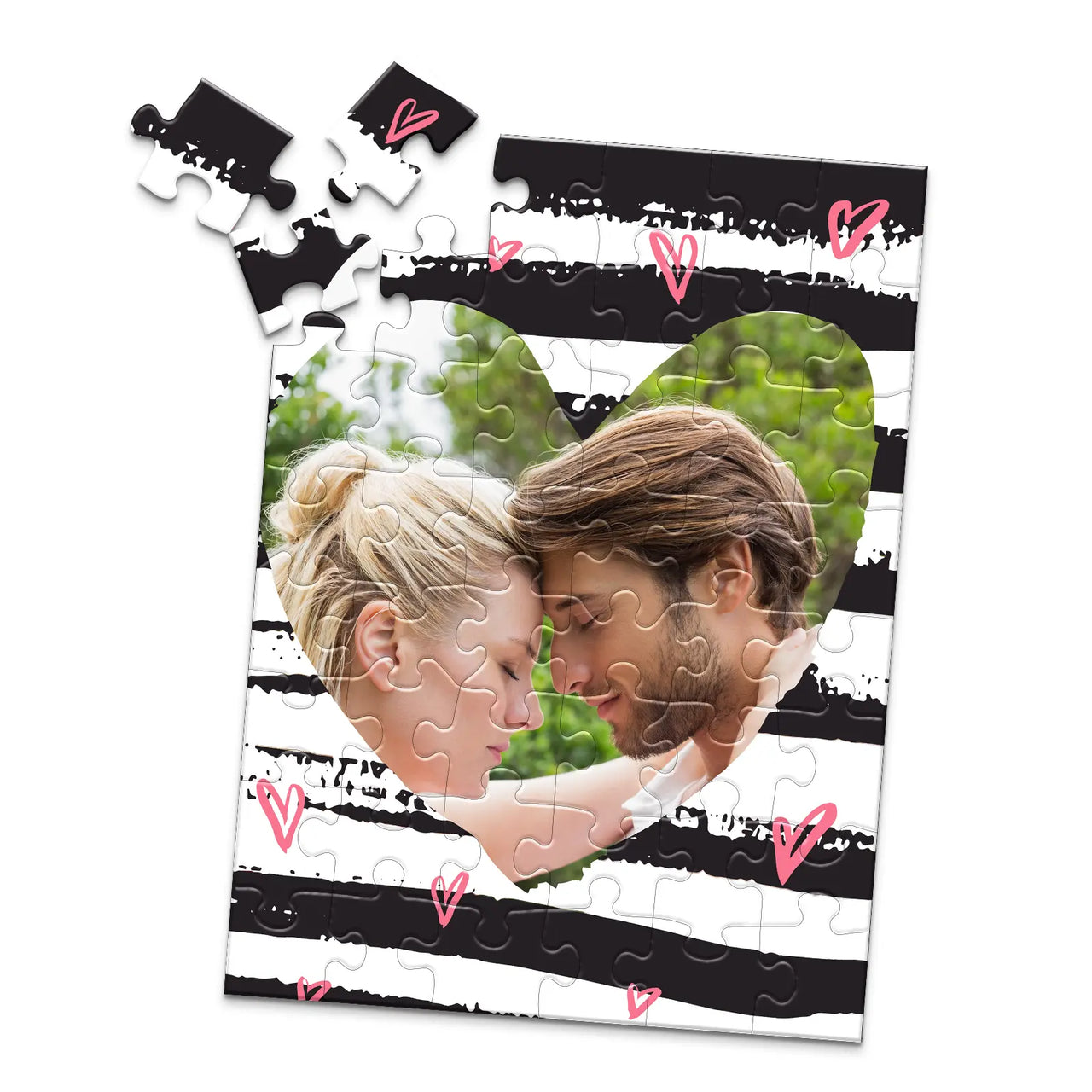Love Brushstroke Stripes Photo Puzzle - 48 piece
