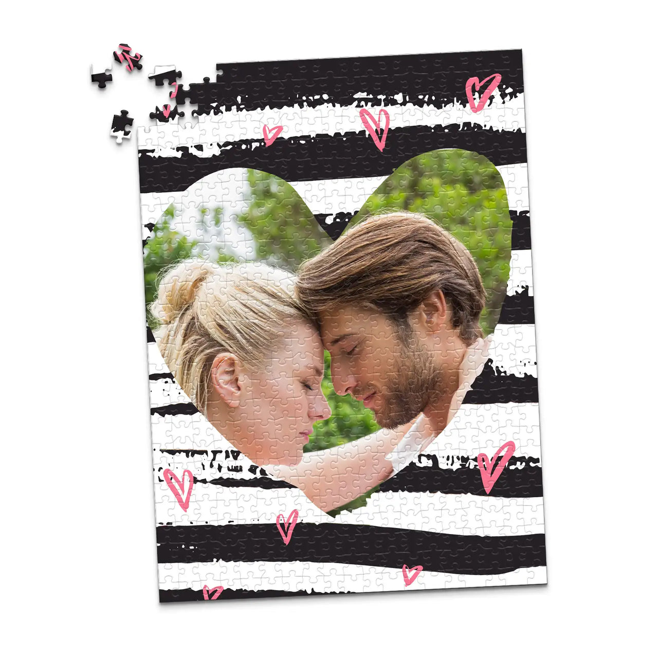 Love Brushstroke Stripes Photo Puzzle - 500 piece