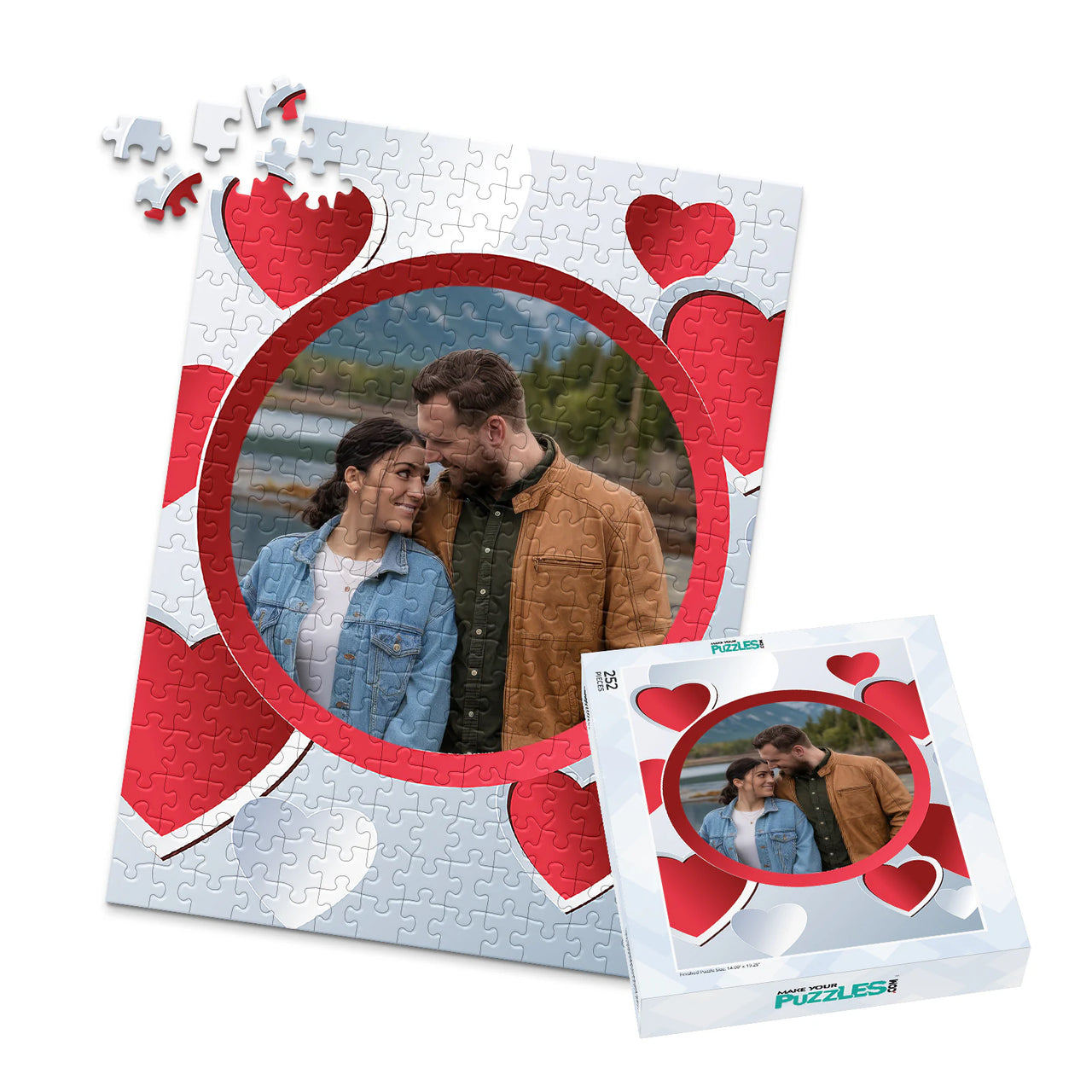 Love Circle Hearts Photo Puzzle - 252 piece and box