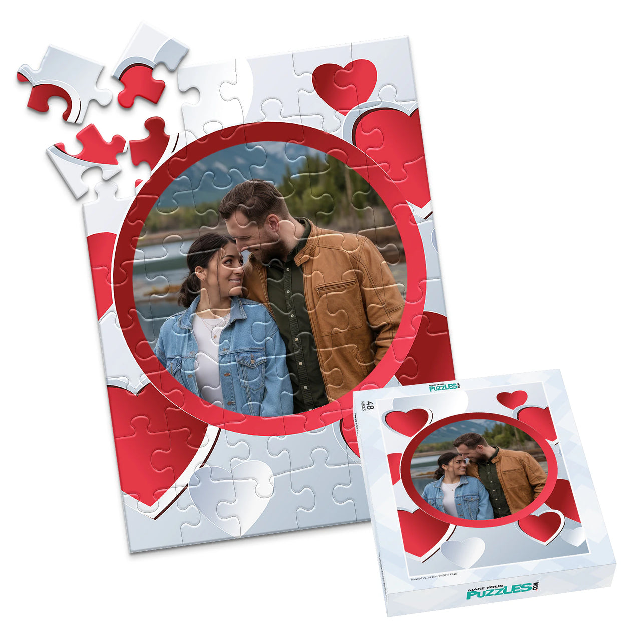 Love Circle Hearts Photo Puzzle - 48 piece and box