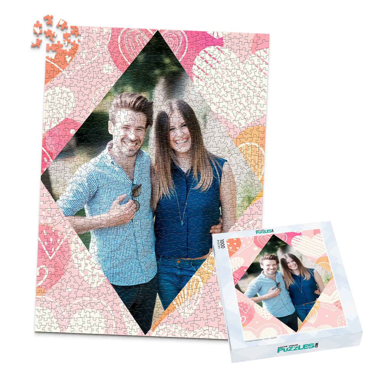 Love Diamond Doodle Photo Puzzle - 1000 piece and box