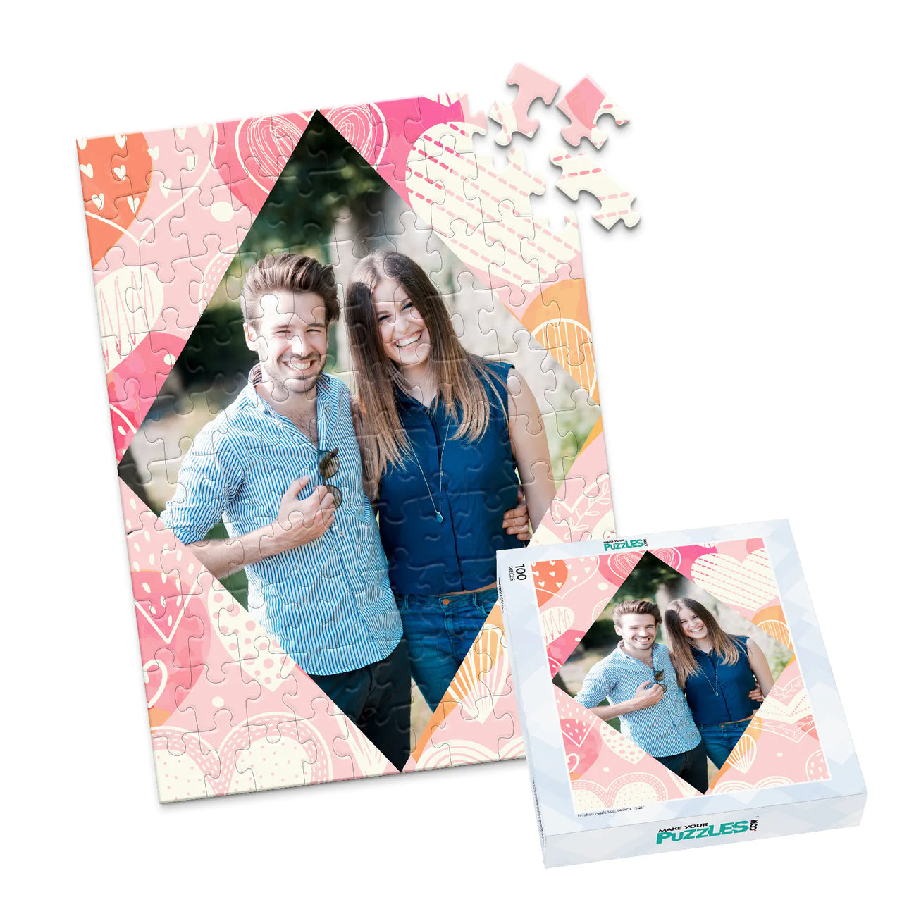 Love Diamond Doodle Photo Puzzle - 100 piece and box