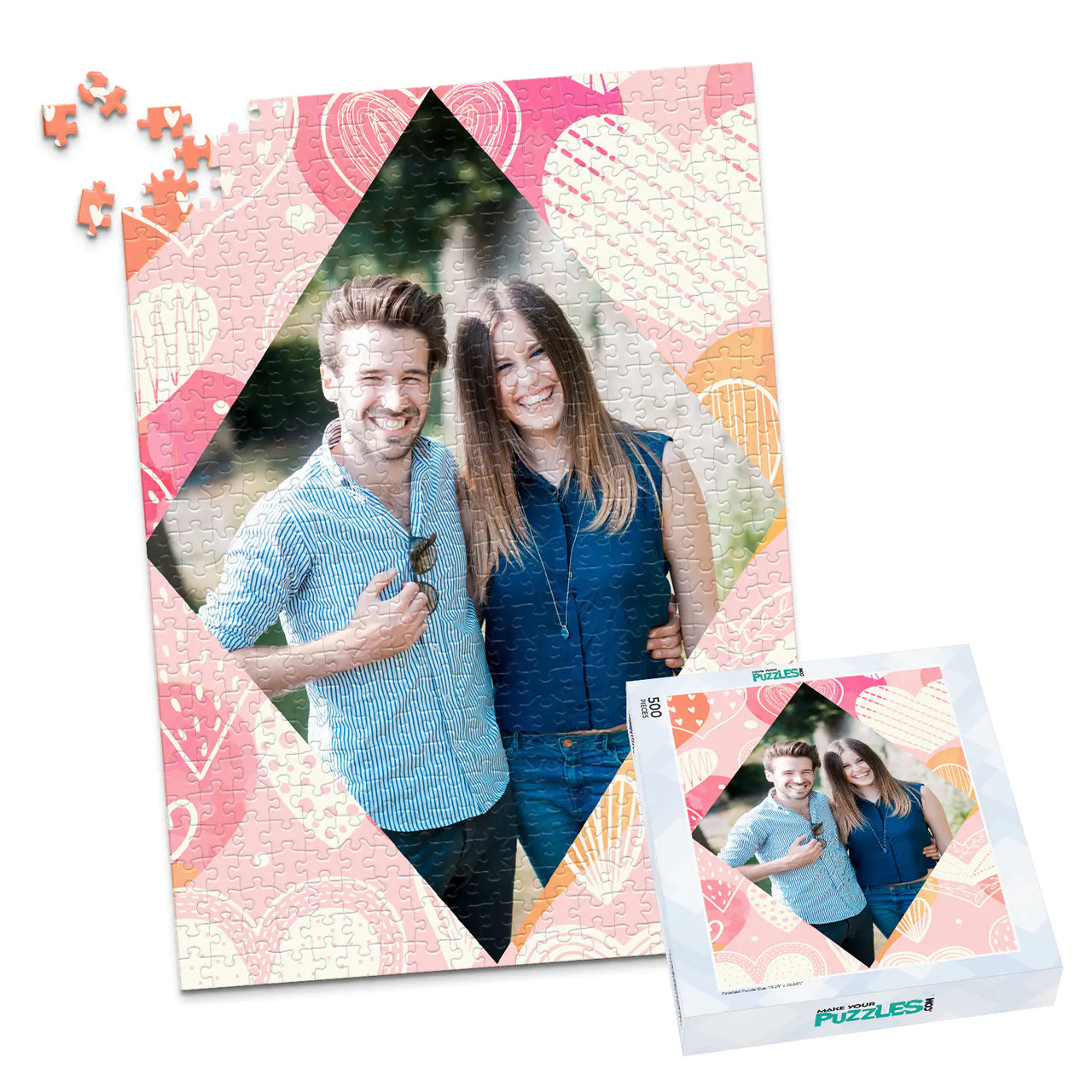 Love Diamond Doodle Photo Puzzle - 500 piece and box