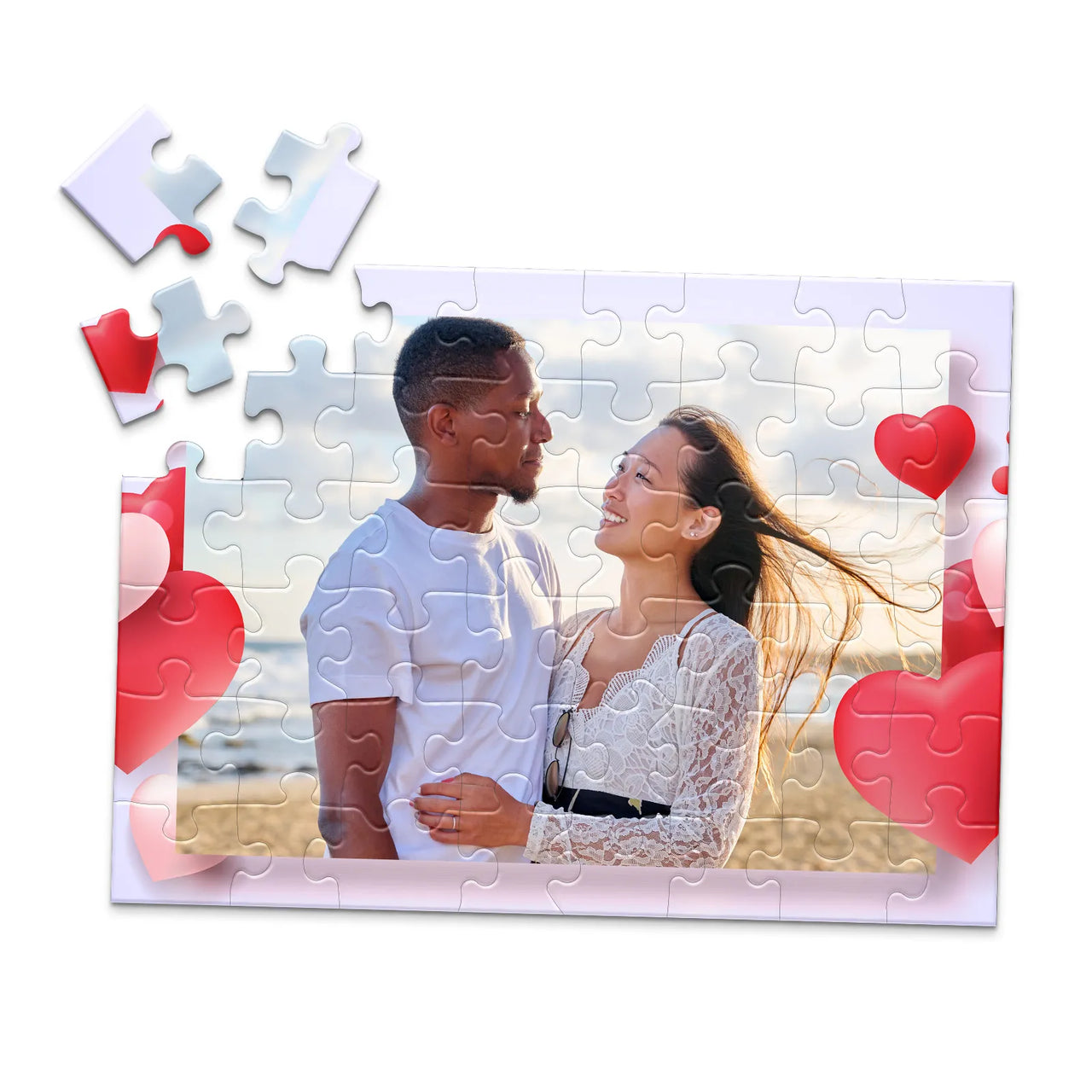 Love Floating Hearts Photo Puzzle - 48 piece