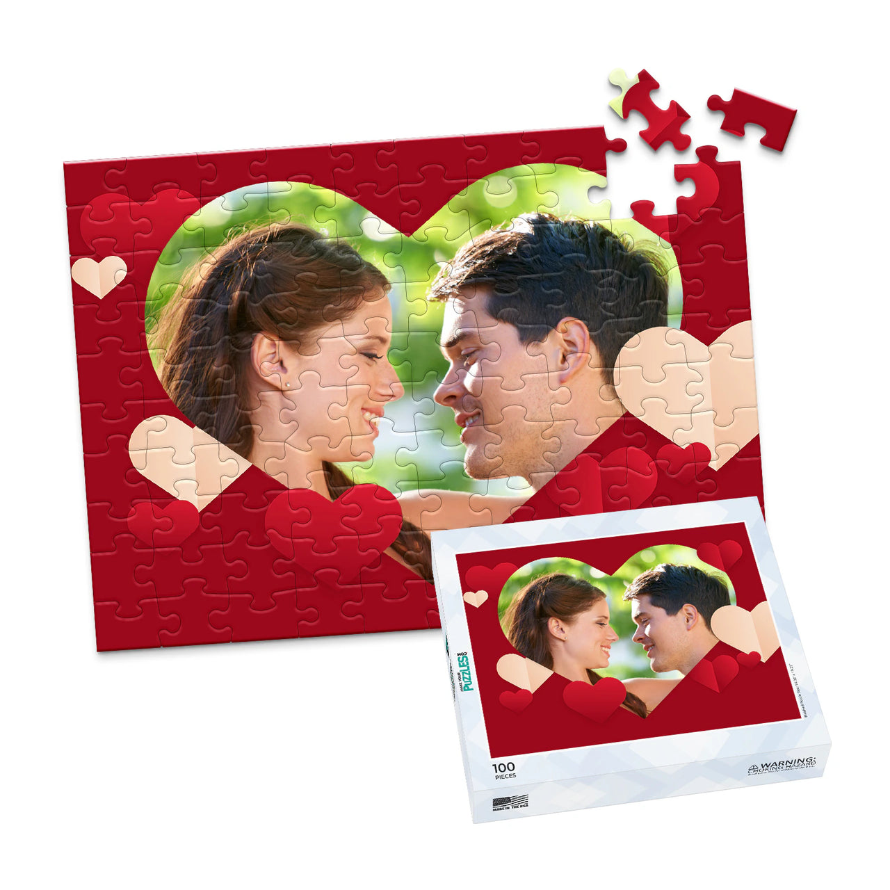 Love Heart Frame Photo Puzzle - 100 piece and box