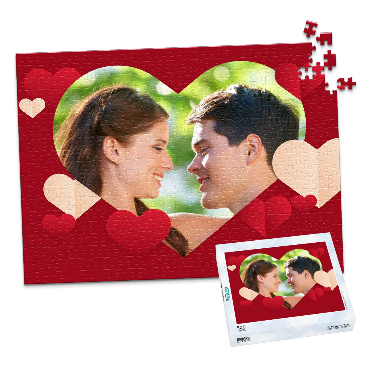 Love Heart Frame Photo Puzzle - 500 piece and box