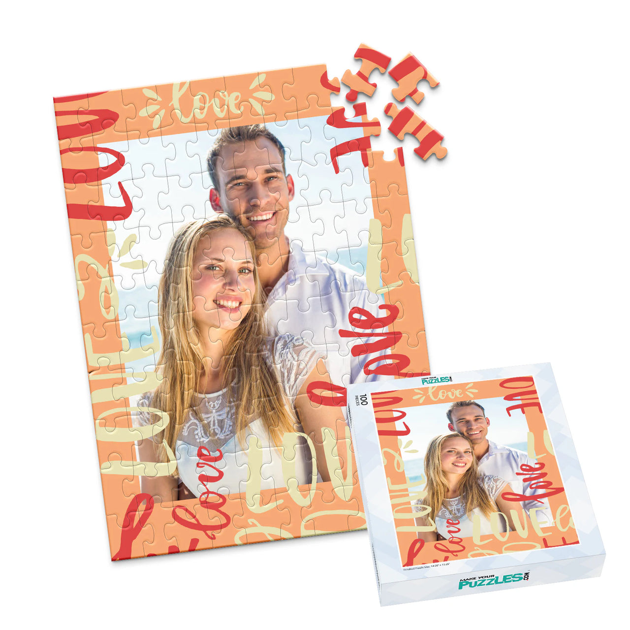 Love Love Typography Photo Puzzle - 100 piece and box