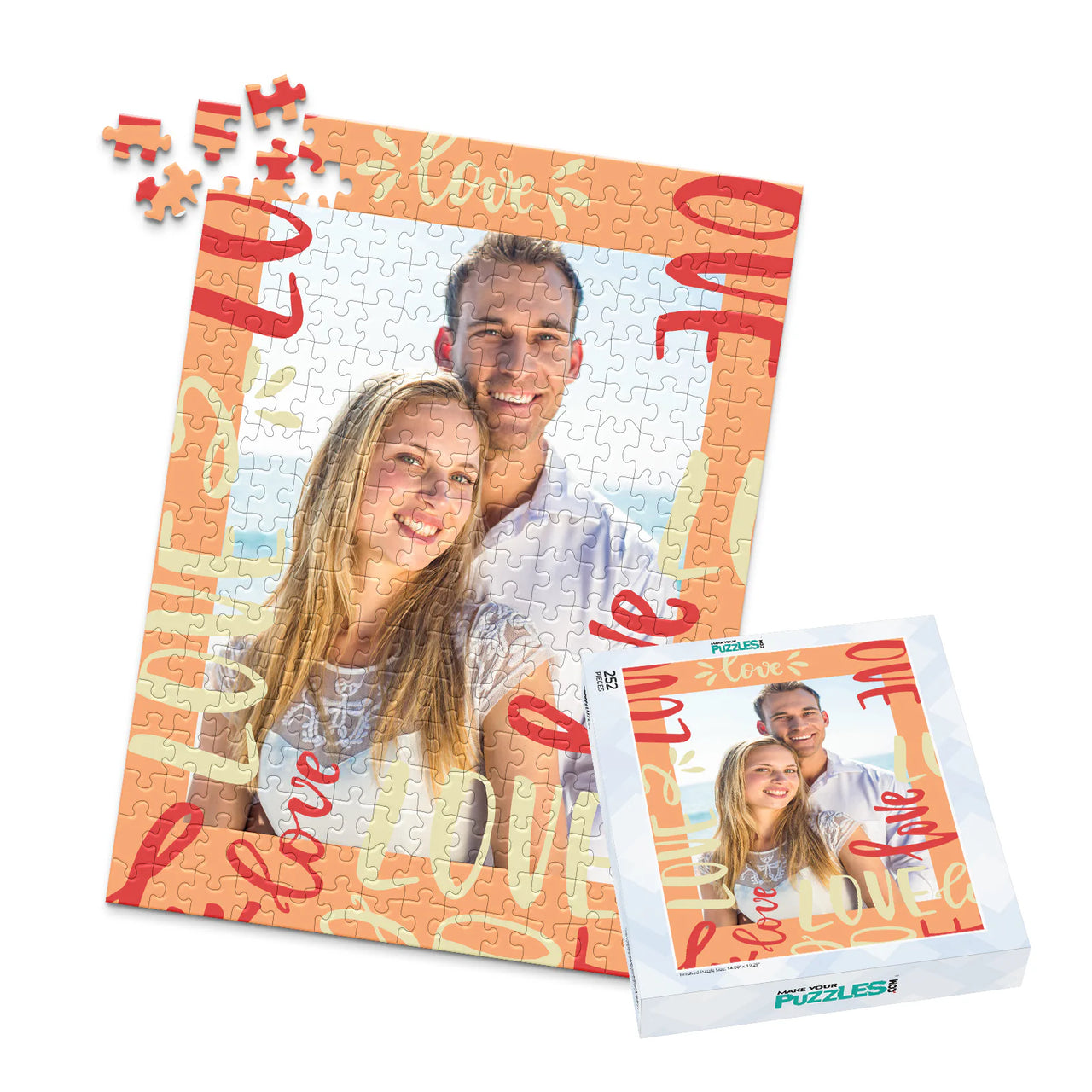 Love Love Typography Photo Puzzle - 252 piece and box