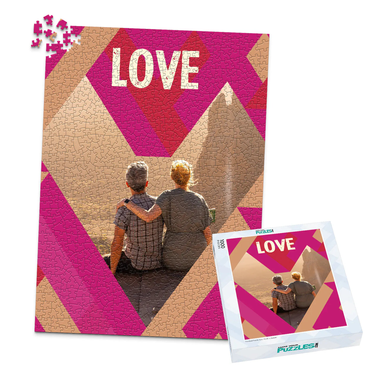 Love Modern Geo Photo Puzzle - 1000 piece and box