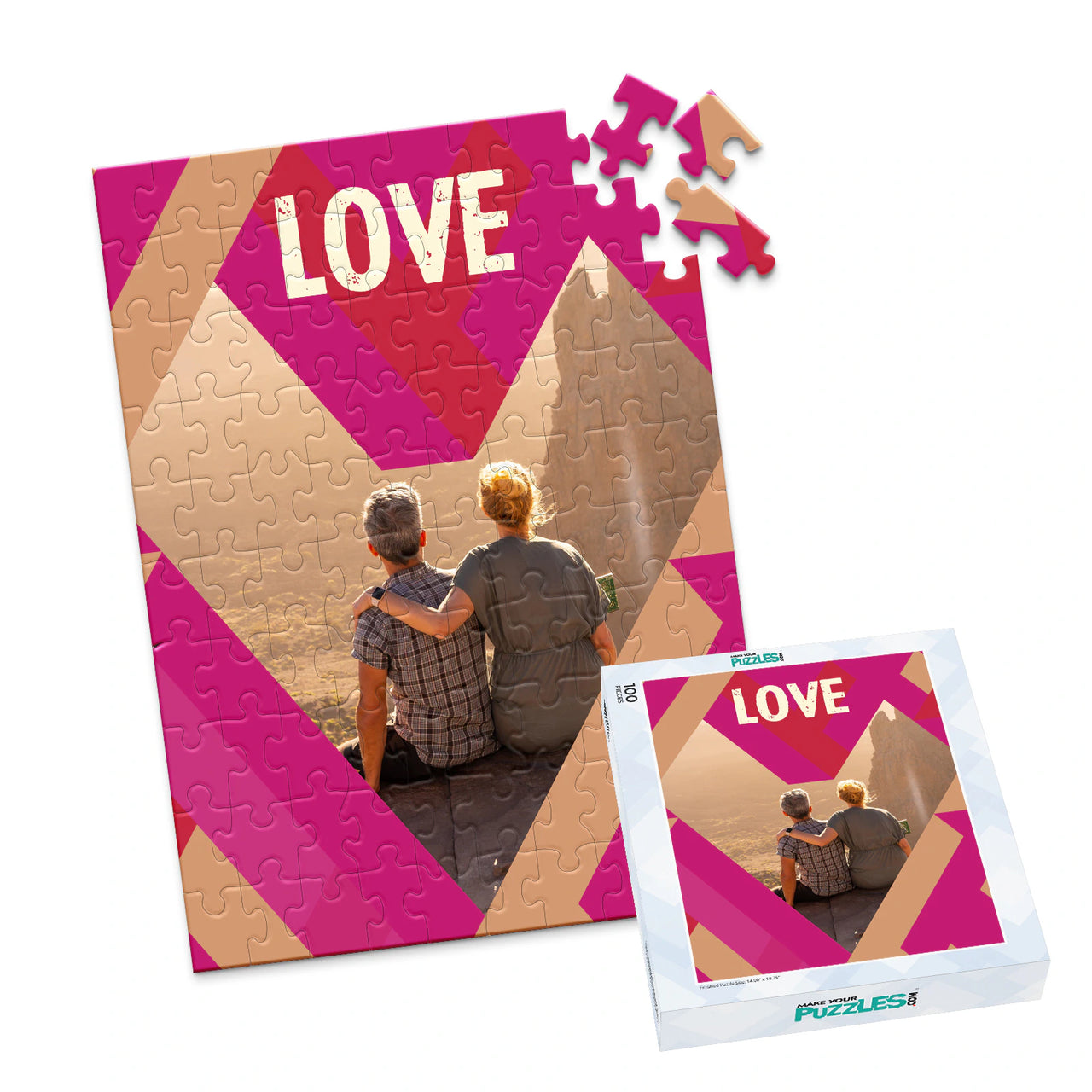Love Modern Geo Photo Puzzle - 100 piece and box