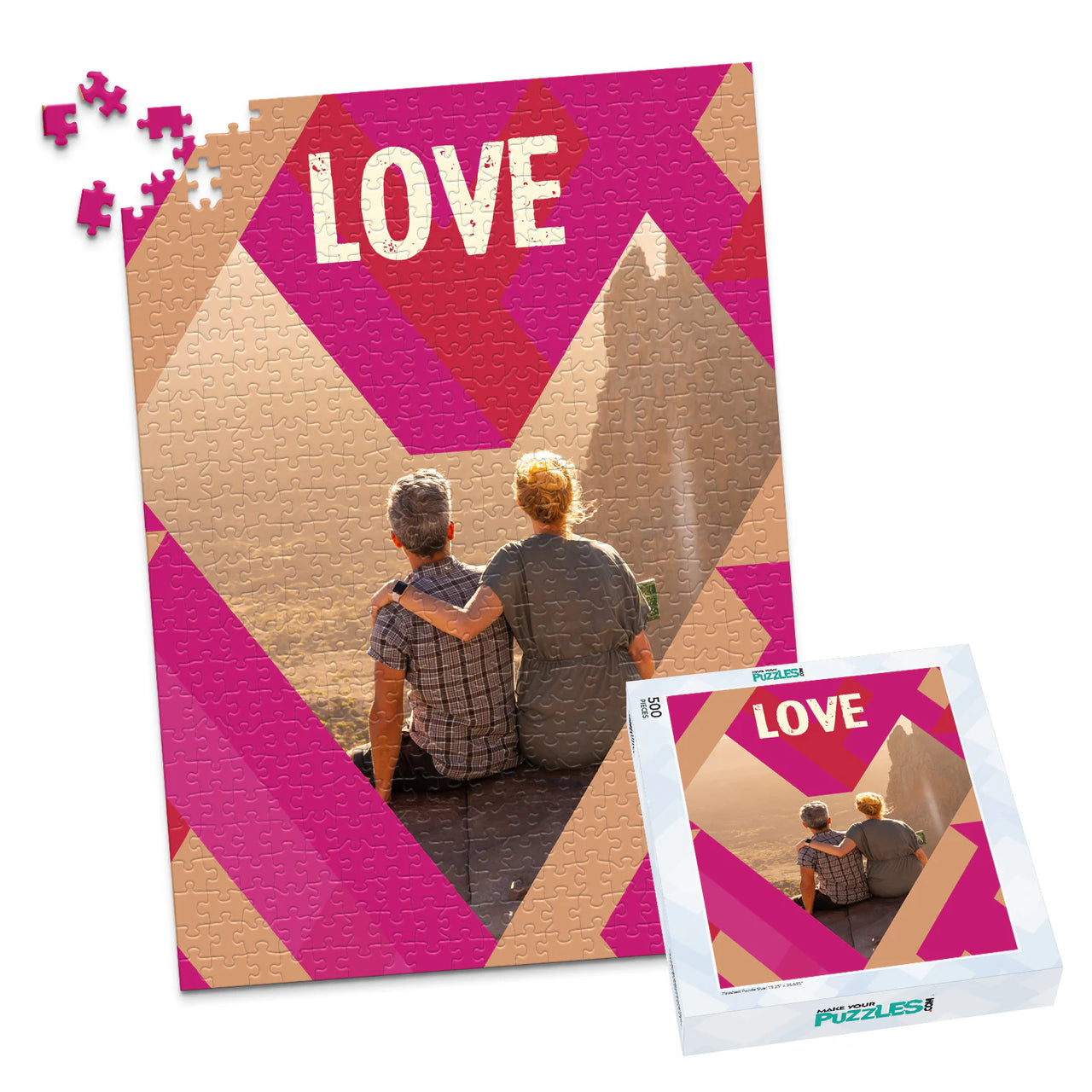 Love Modern Geo Photo Puzzle - 500 piece and box