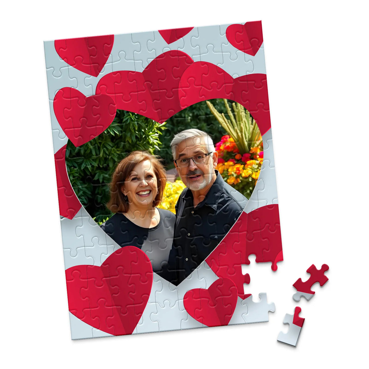 Love Red Hearts Photo Puzzle - 100 piece