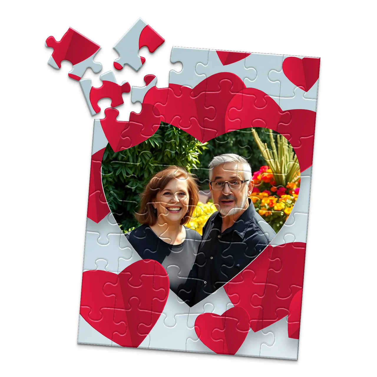 Love Red Hearts Photo Puzzle - 48 piece