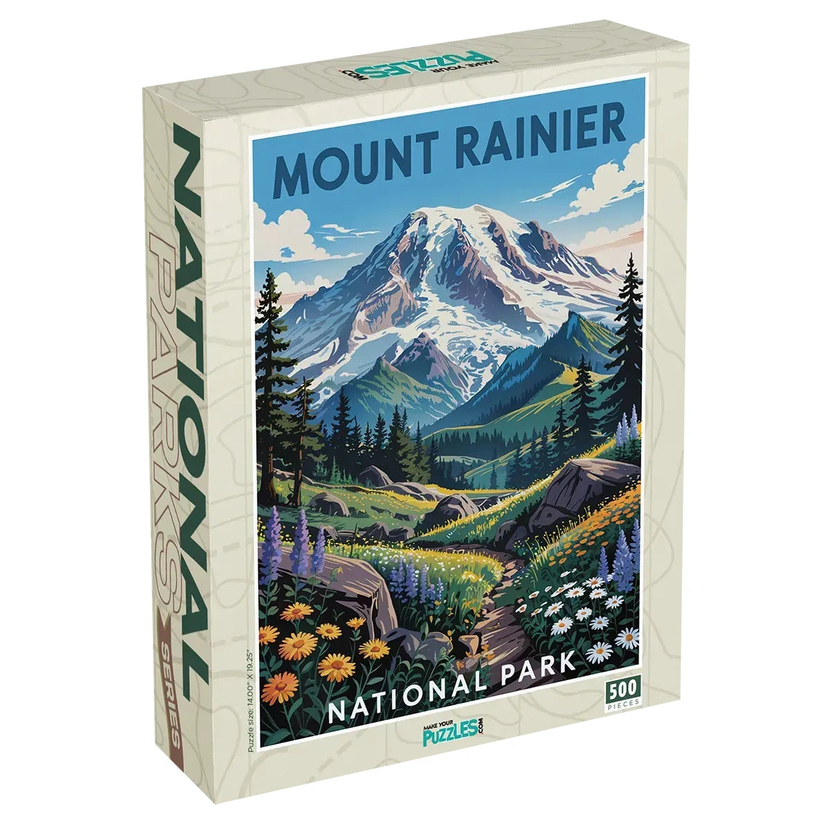 Mount Rainier National Park 500 piece puzzle box by MakeYourPuzzles