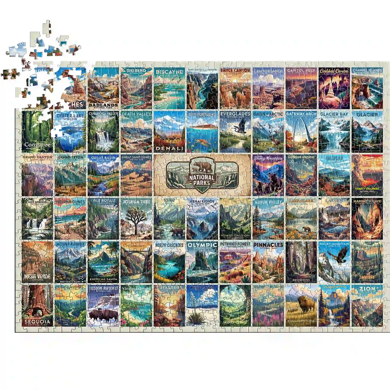 National Parks Puzzle Collage 1000 pieces | all 63 National Parks Puzzle by MakeYourPuzzles