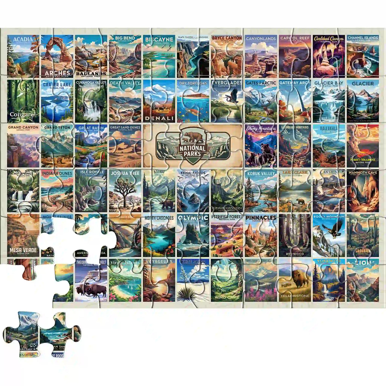 National Parks Puzzle Collage 48 pieces | all 63 National Parks Puzzle by MakeYourPuzzles