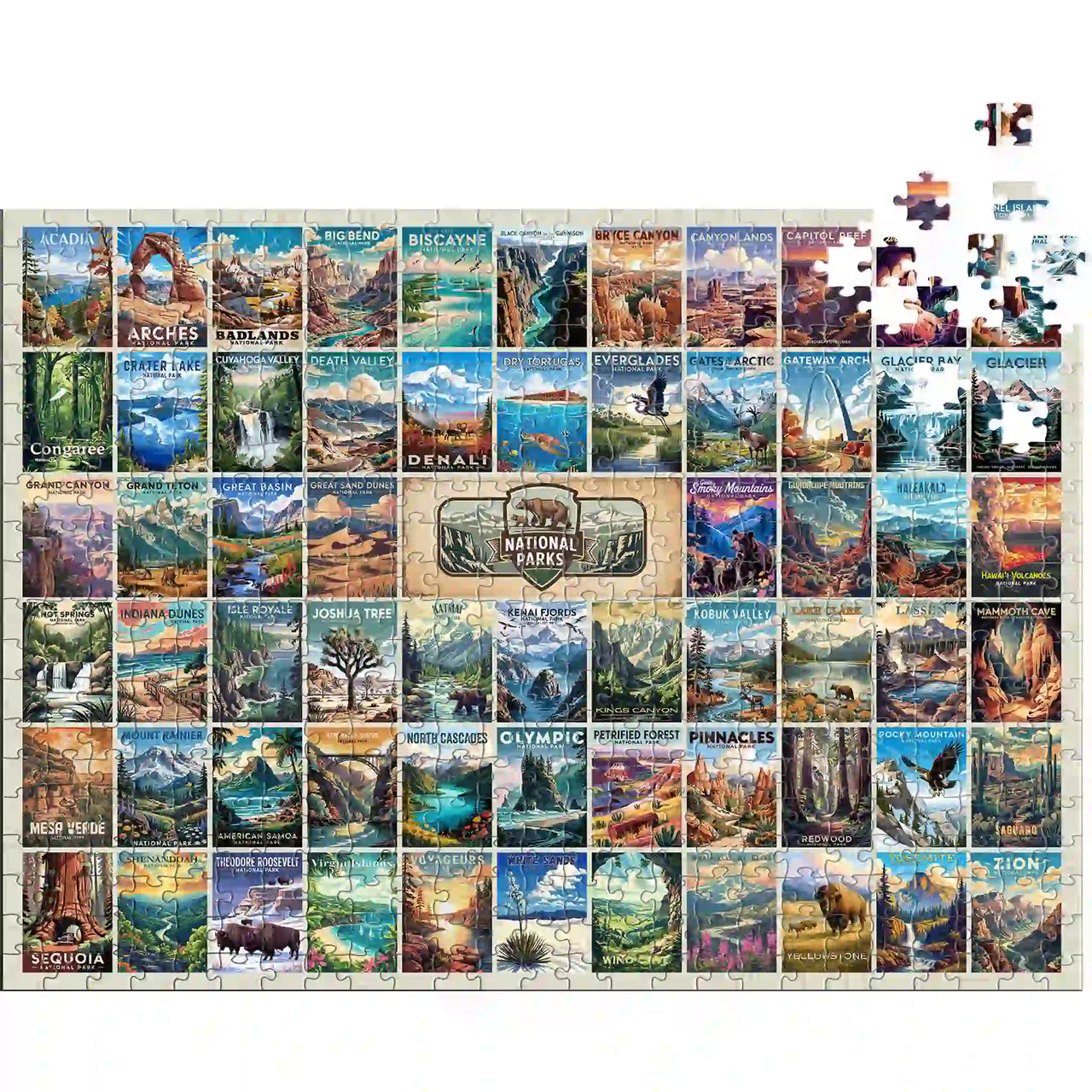 National Parks Puzzle Collage 500 pieces | all 63 National Parks Puzzle by MakeYourPuzzles