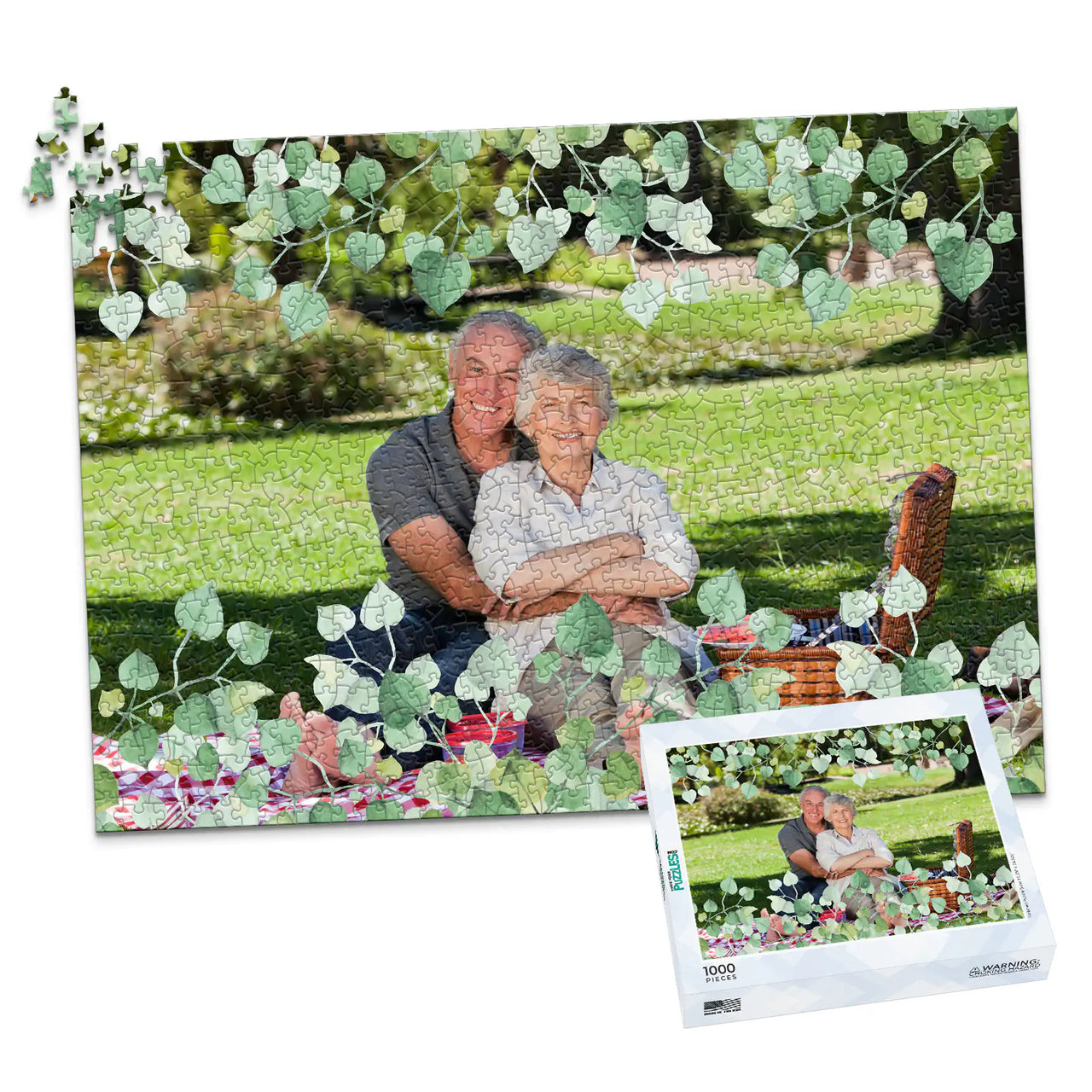 Nature Leaf Overlay Photo Puzzle - 1000 piece and box