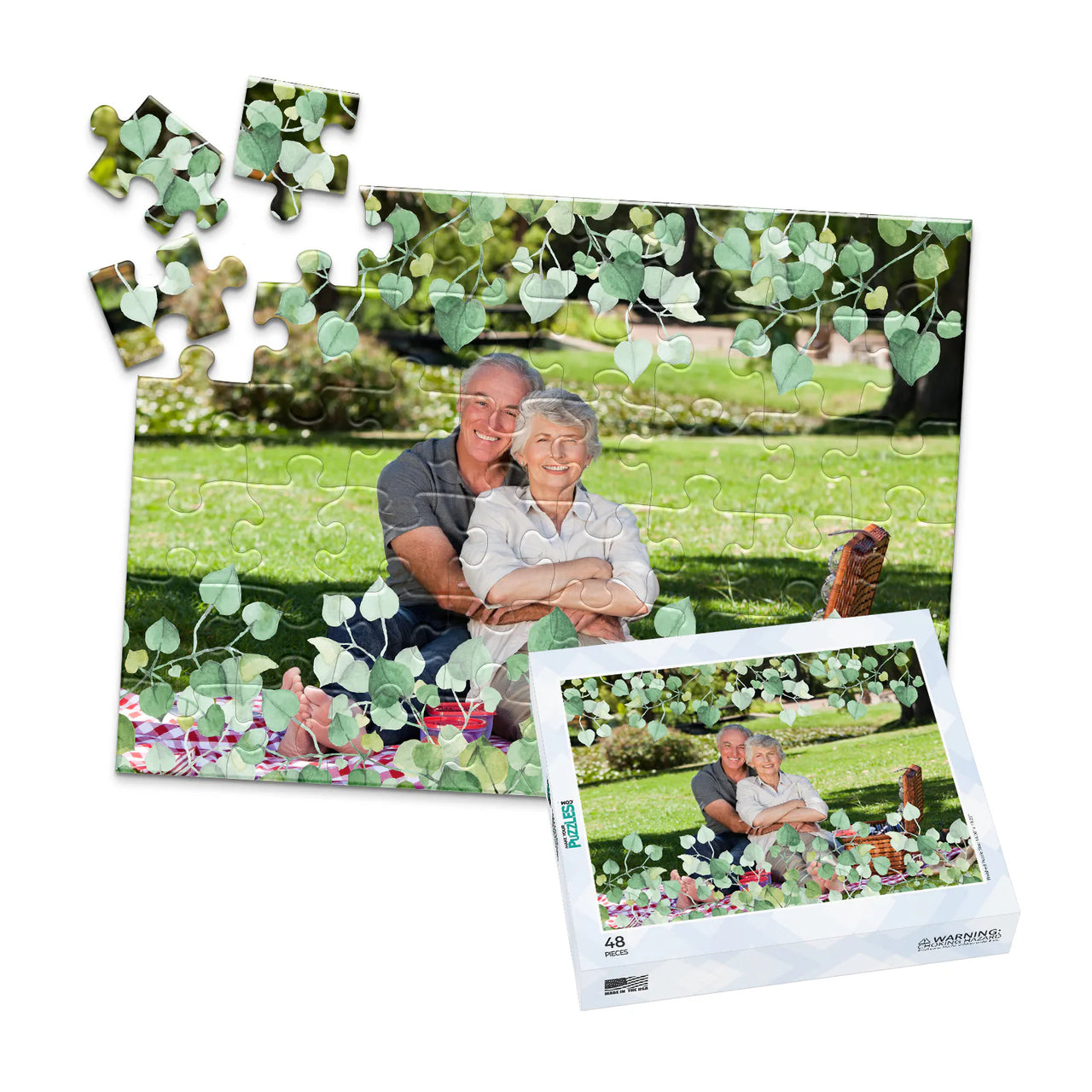 Nature Leaf Overlay Photo Puzzle - 48 piece and box